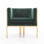 Paramount Accent Armchair in Forest Green and Polished Brass