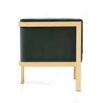 Paramount Accent Armchair in Forest Green and Polished Brass