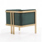 Paramount Accent Armchair in Forest Green and Polished Brass