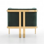 Paramount Accent Armchair in Forest Green and Polished Brass