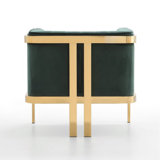 Paramount Accent Armchair in Forest Green and Polished Brass