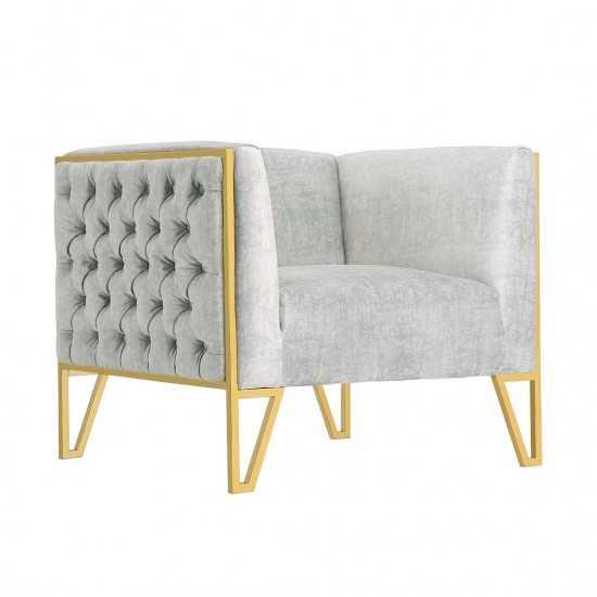 Vector Accent Chair in Grey and Gold