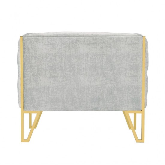 Vector Accent Chair in Grey and Gold