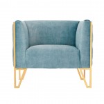 Vector Accent Chair in Ocean Blue and Gold
