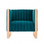 Trillium Accent Chair in Teal and Rose Gold