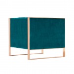 Trillium Accent Chair in Teal and Rose Gold