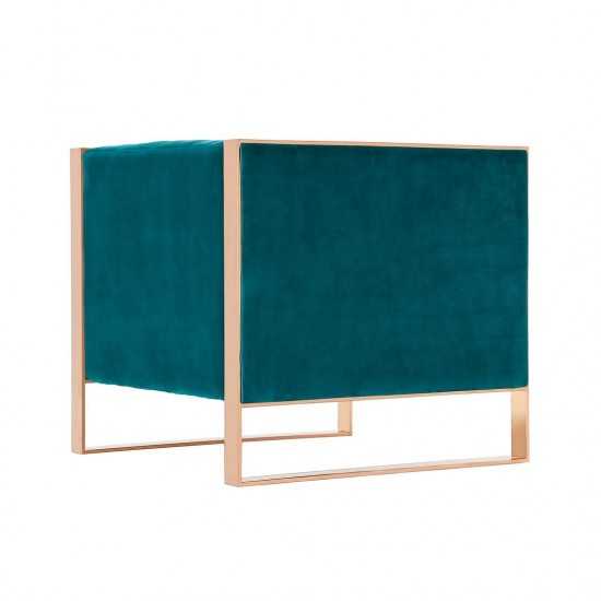 Trillium Accent Chair in Teal and Rose Gold