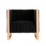 Trillium Accent Chair in Black and Rose Gold