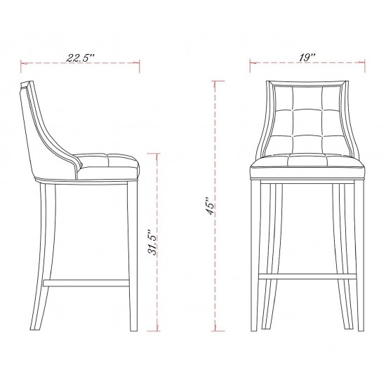 Fifth Avenue Bar Stool in Cream and Walnut