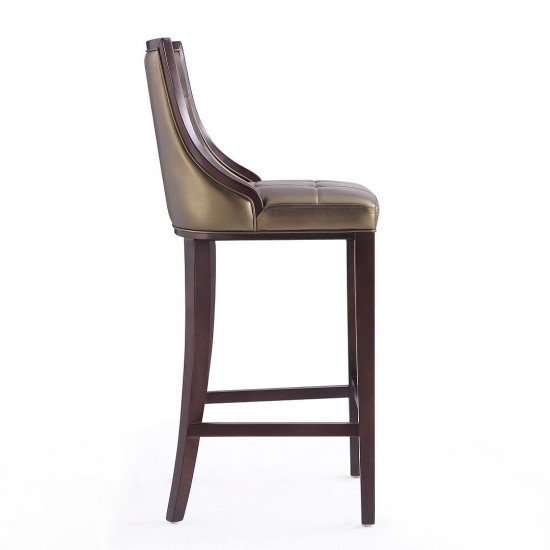 Fifth Avenue Bar Stool in Bronze and Walnut