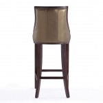 Fifth Avenue Bar Stool in Bronze and Walnut