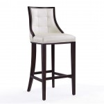 Fifth Avenue Bar Stool in Pearl White and Walnut