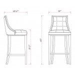 Fifth Avenue Bar Stool in Pearl White and Walnut