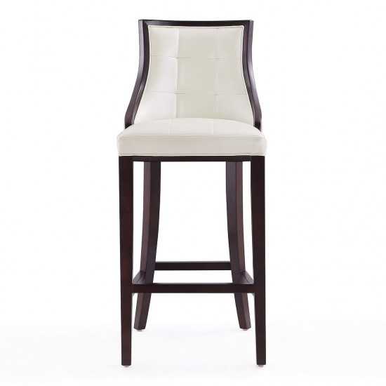 Fifth Avenue Bar Stool in Pearl White and Walnut