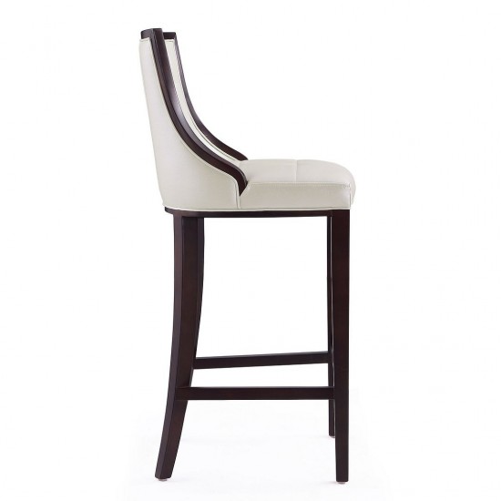 Fifth Avenue Bar Stool in Pearl White and Walnut