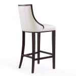 Fifth Avenue Bar Stool in Pearl White and Walnut