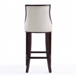 Fifth Avenue Bar Stool in Pearl White and Walnut