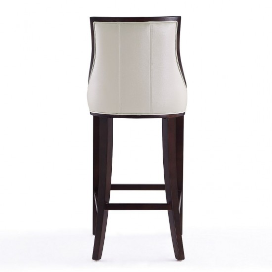 Fifth Avenue Bar Stool in Pearl White and Walnut