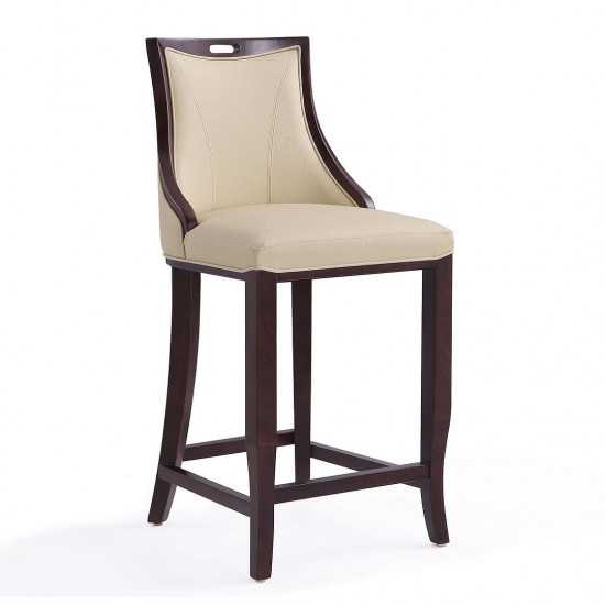 Emperor Bar Stool in Cream and Walnut