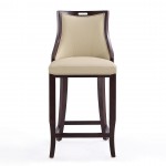 Emperor Bar Stool in Cream and Walnut