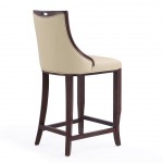 Emperor Bar Stool in Cream and Walnut