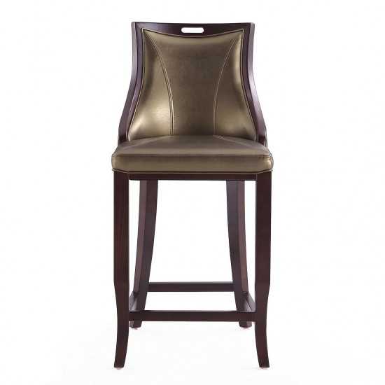 Emperor Bar Stool in Bronze and Walnut