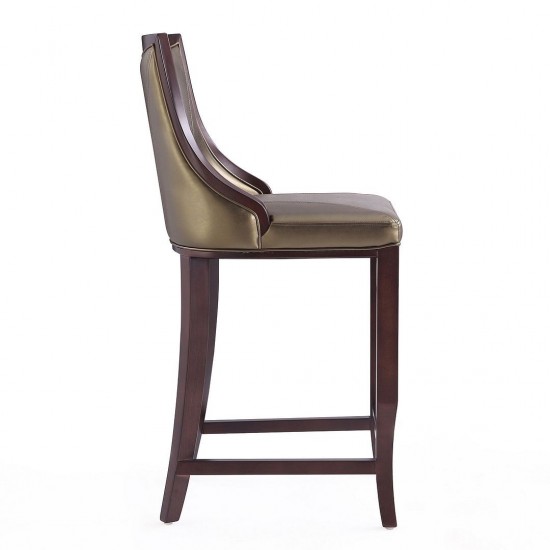 Emperor Bar Stool in Bronze and Walnut