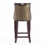 Emperor Bar Stool in Bronze and Walnut