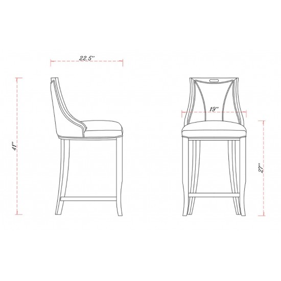 Emperor Bar Stool in Pearl White and Walnut