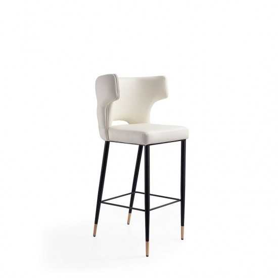 Holguin Barstool in Cream, Black and Gold