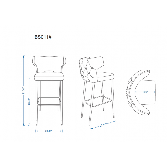 Holguin Barstool in Cream, Black and Gold