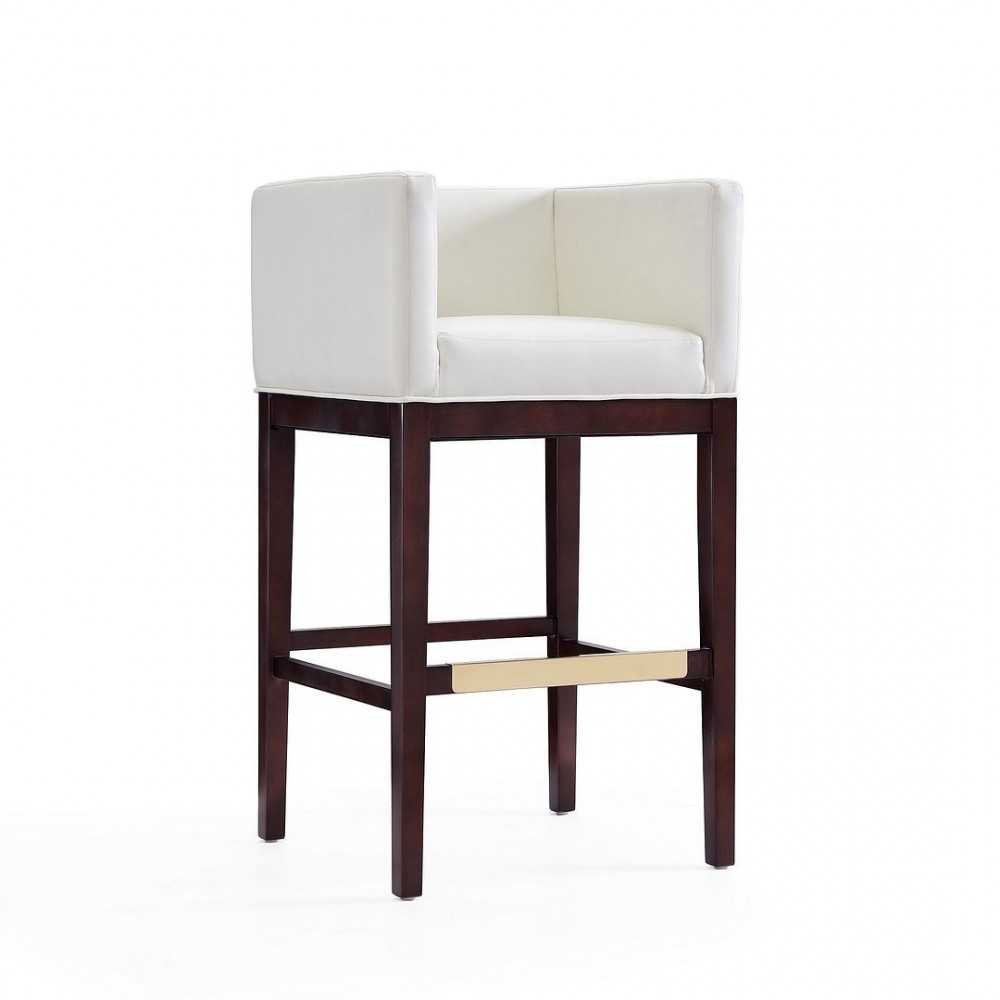 Kingsley Barstool in Ivory and Dark Walnut