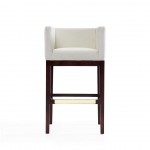 Kingsley Barstool in Ivory and Dark Walnut