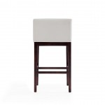 Kingsley Barstool in Ivory and Dark Walnut