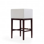 Kingsley Barstool in Ivory and Dark Walnut