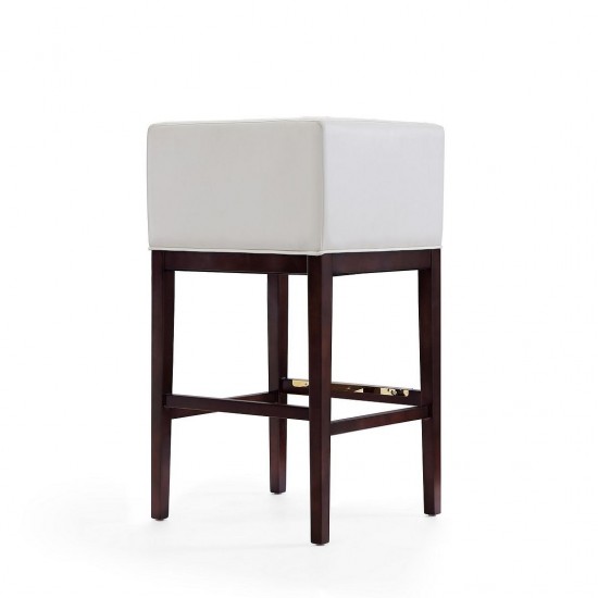 Kingsley Barstool in Ivory and Dark Walnut