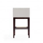 Kingsley Barstool in Ivory and Dark Walnut