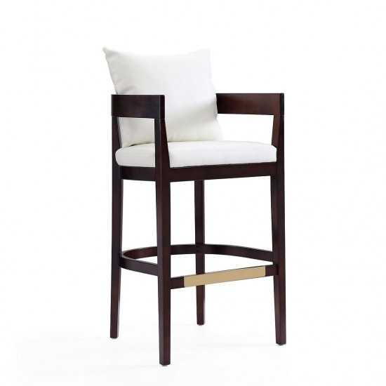 Ritz Barstool in Ivory and Dark Walnut