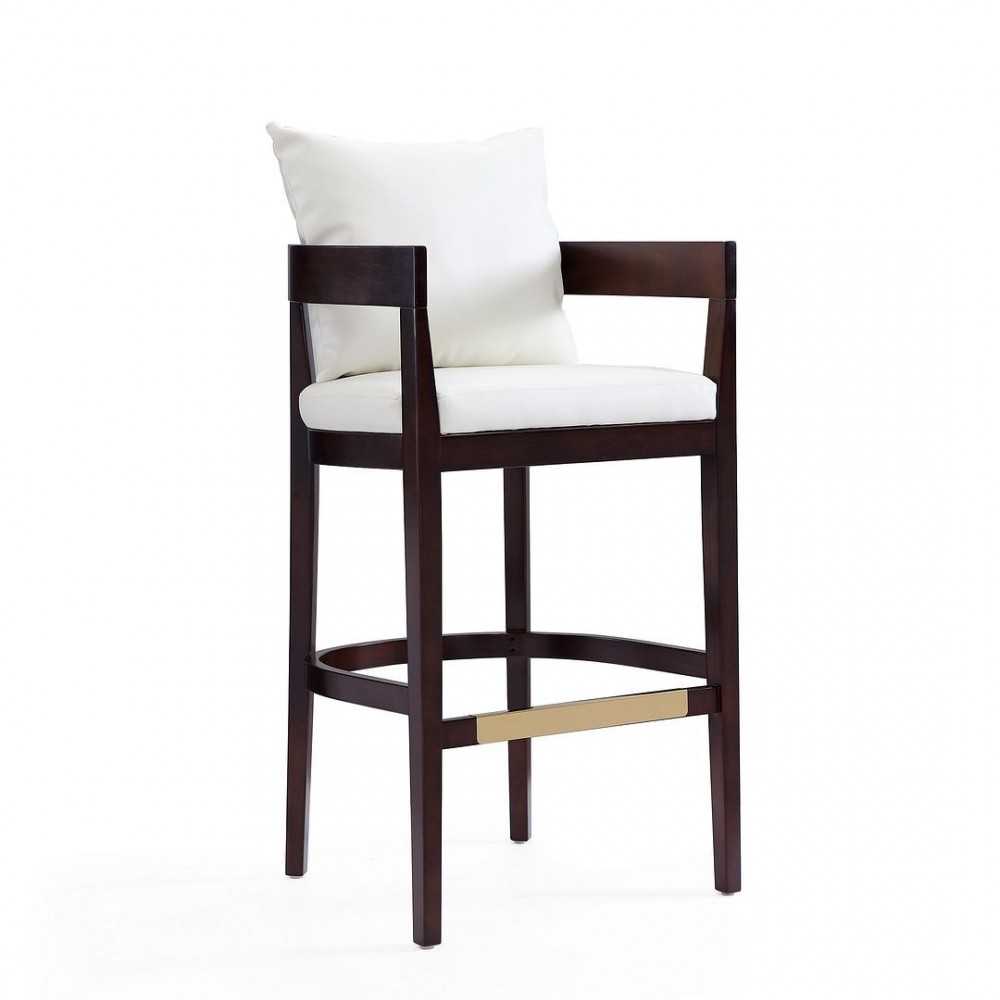 Ritz Barstool in Ivory and Dark Walnut