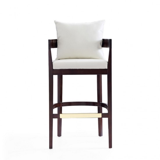 Ritz Barstool in Ivory and Dark Walnut