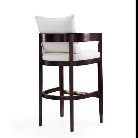 Ritz Barstool in Ivory and Dark Walnut