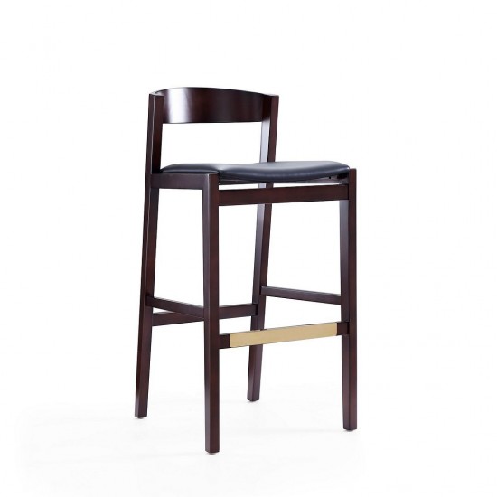 Klismos Barstool in Black and Dark Walnut