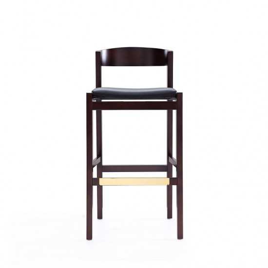 Klismos Barstool in Black and Dark Walnut