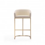 Louvre Barstool in Cream and Titanium Gold