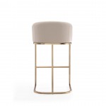 Louvre Barstool in Cream and Titanium Gold