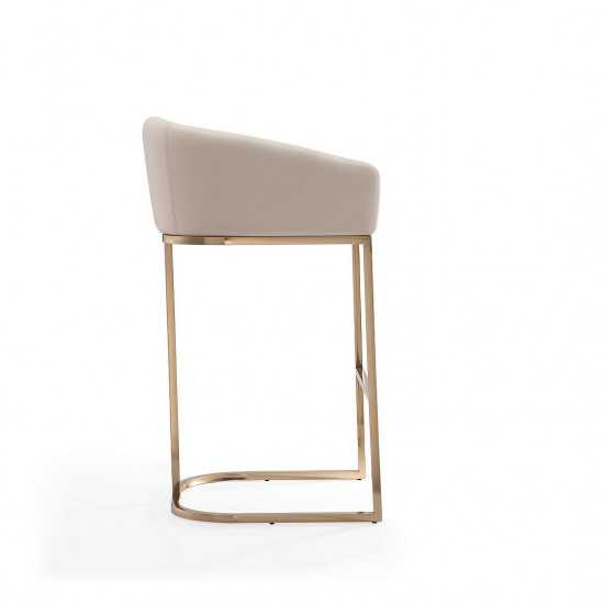 Louvre Barstool in Cream and Titanium Gold