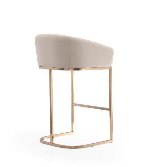 Louvre Barstool in Cream and Titanium Gold