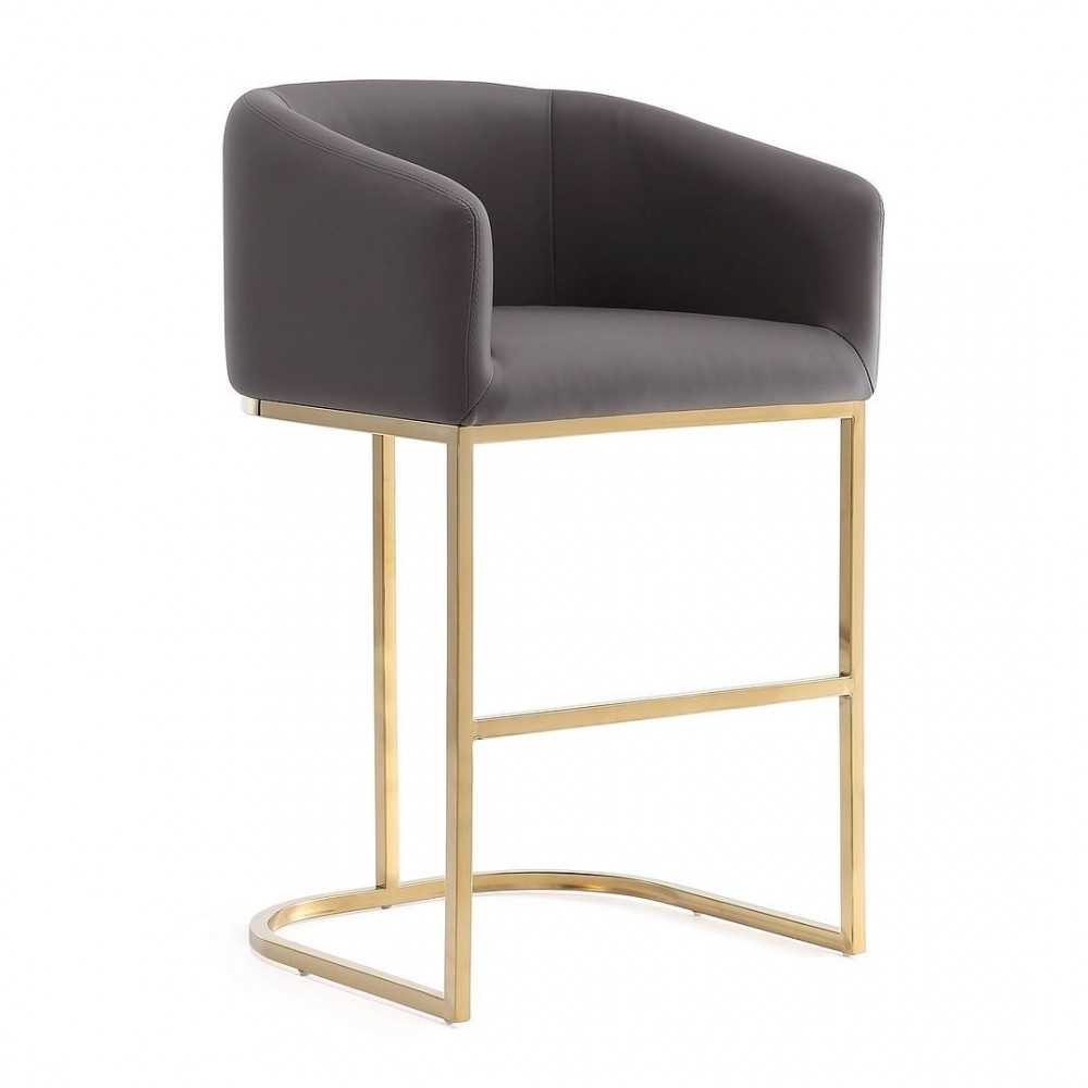 Louvre Barstool in Grey and Black Louvre Barstool in Grey and Black
