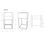 Embassy Barstool in Grey and Black