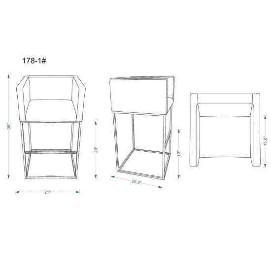 Embassy Barstool in Grey and Black